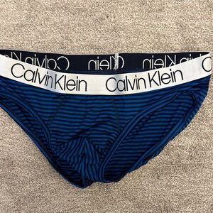 Calvin Klein Navy and Black Striped Briefs